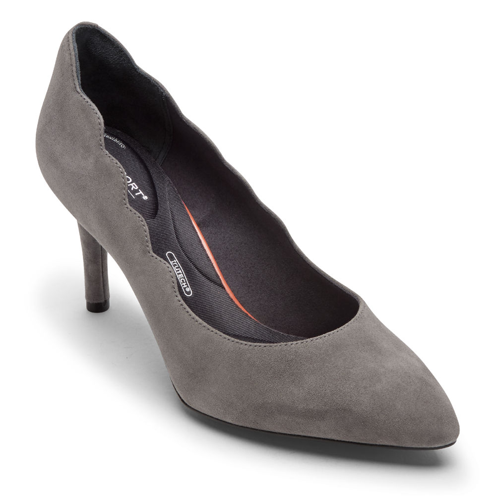 Rockport Hæler Sko Dame Grå - Total Motion 75Mm Scalloped - ASOF25091